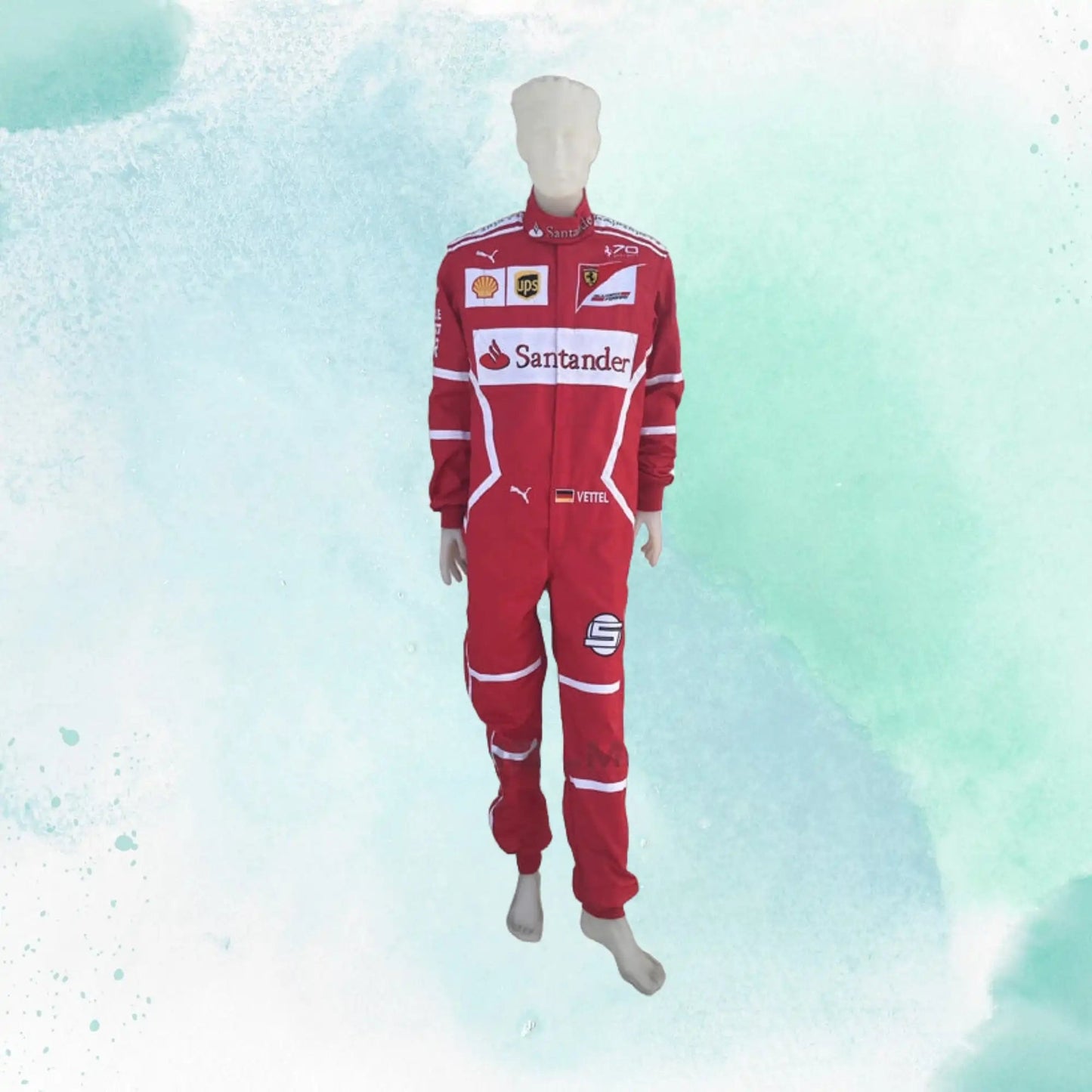 Vettel 2017 Embroidery Replica Race Suit Ferrari F1