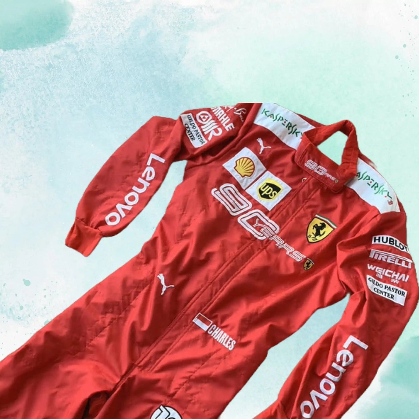 Charles Leclerc 2019 Scuderia Ferrari 90 Years F1 Team Sublimation Replica Race Suit