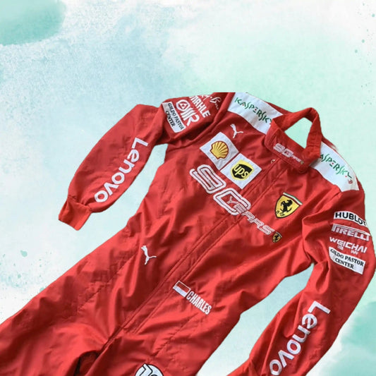 Charles Leclerc 2019 Scuderia Ferrari 90 Years F1 Team Sublimation Replica Race Suit