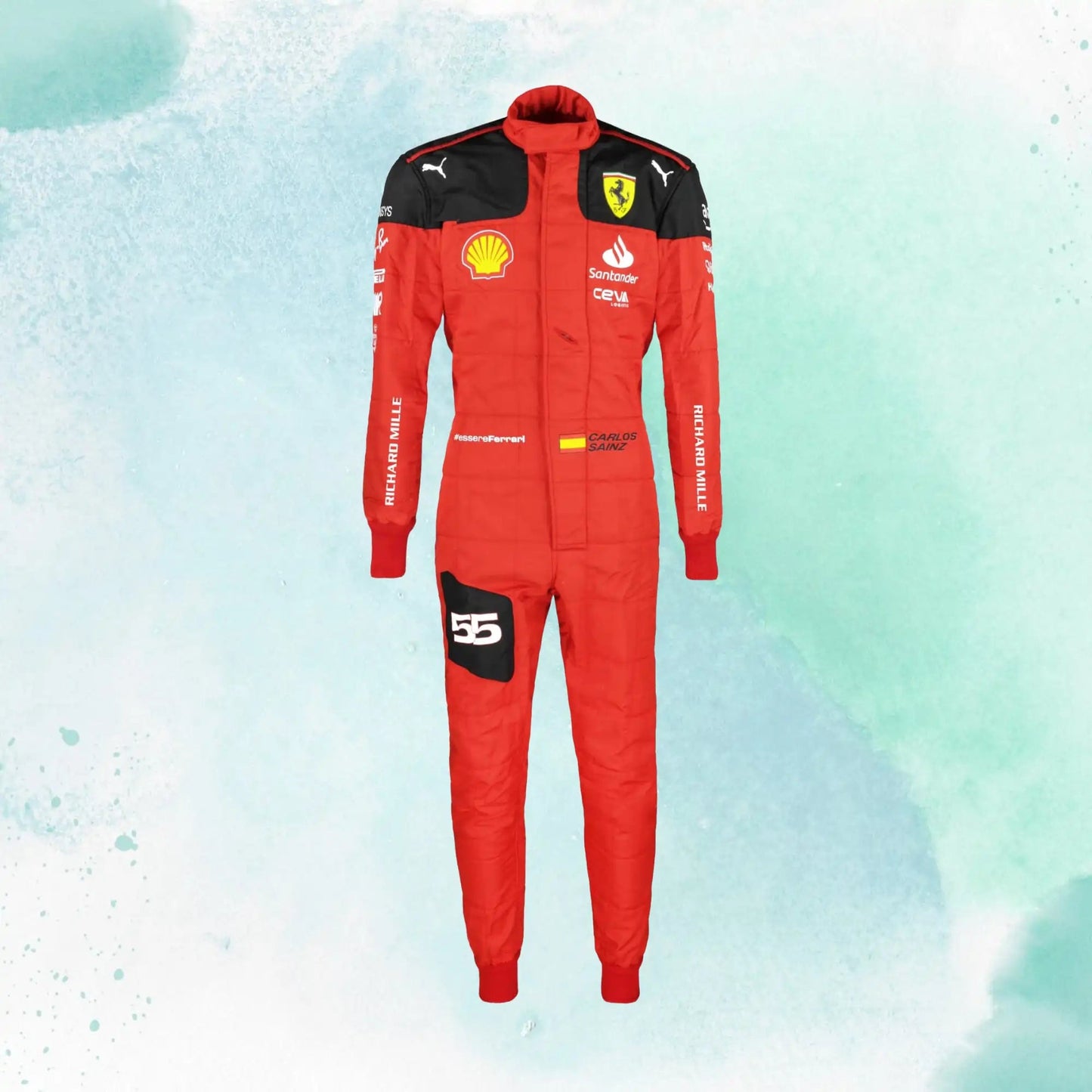 2023 New Carlos Sainz Jr Race Scuderia Ferrari F1 Replica Racing Suit