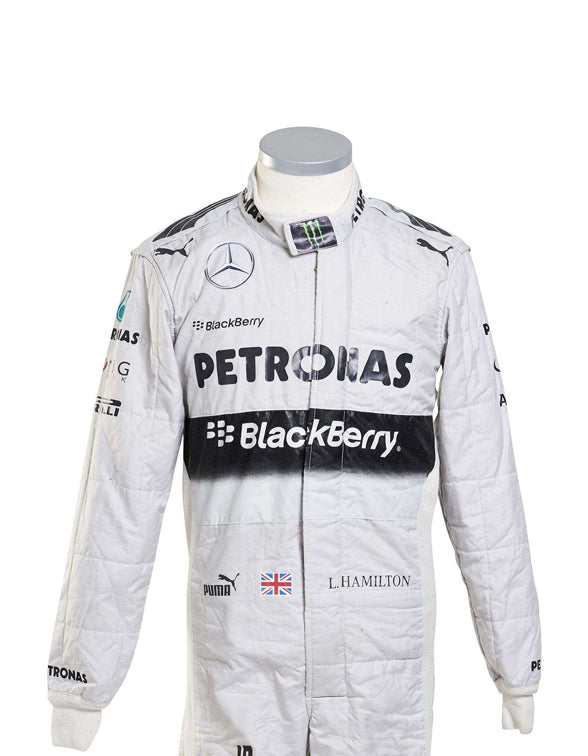 F1 Mercedes White Go Kart Racing Suit Lewis Hamilton Petronas Blackberry Suit CIK/FIA Level 2 Approved