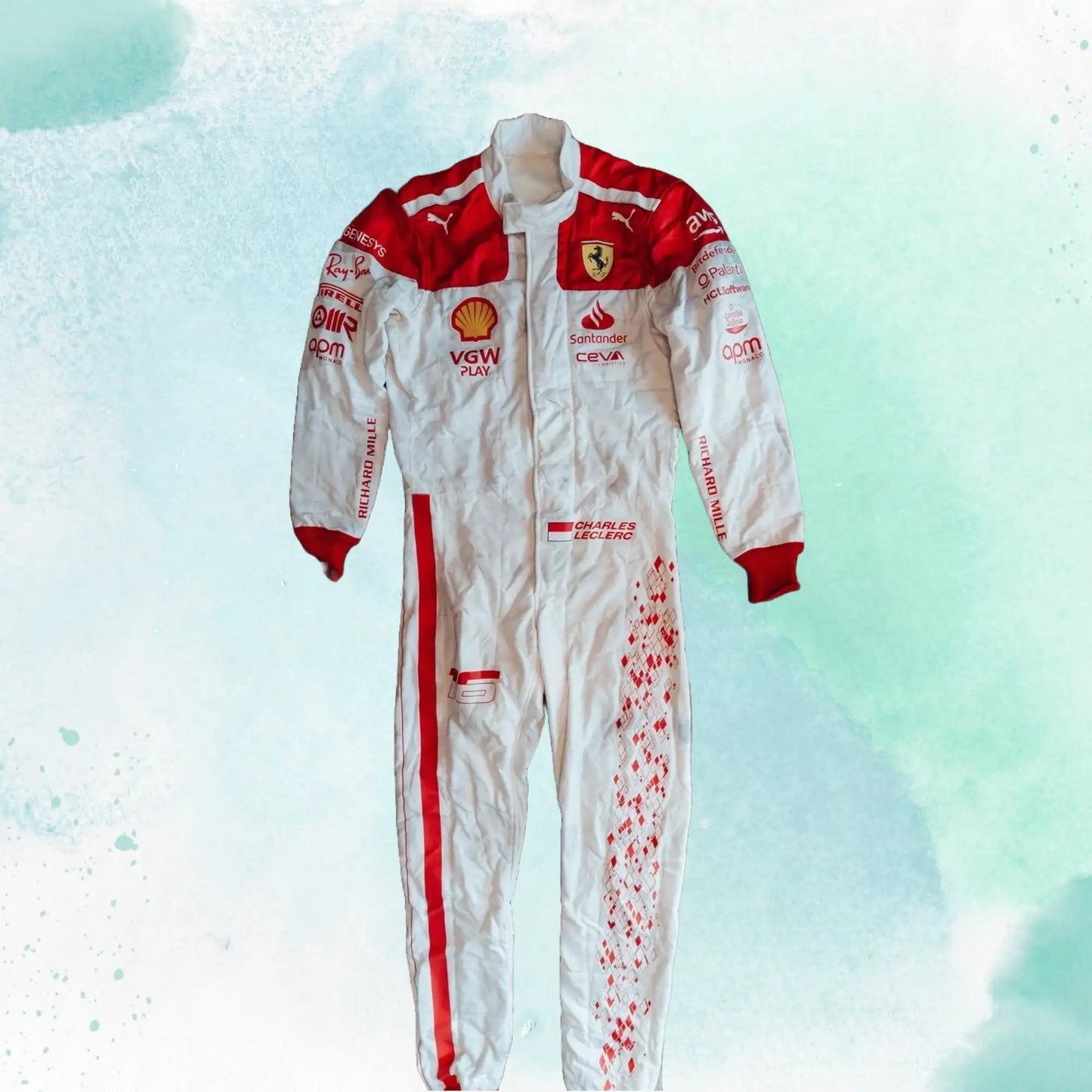 2022 New Charles Leclerc Formula 1 Replica Team Race Suit white