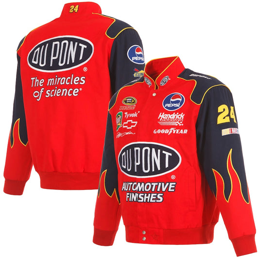 Men's Jeff Gordon JH Design Red DuPont Twill Driver Uniform Full-Snap Jacket