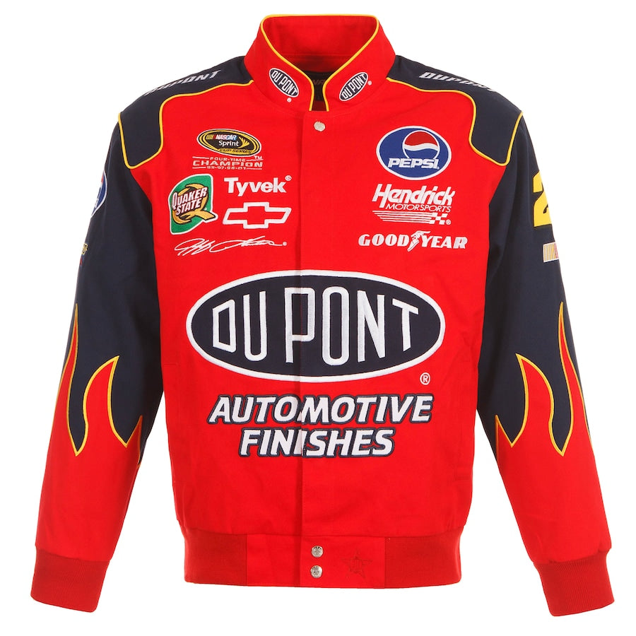 Men's Jeff Gordon JH Design Red DuPont Twill Driver Uniform Full-Snap Jacket