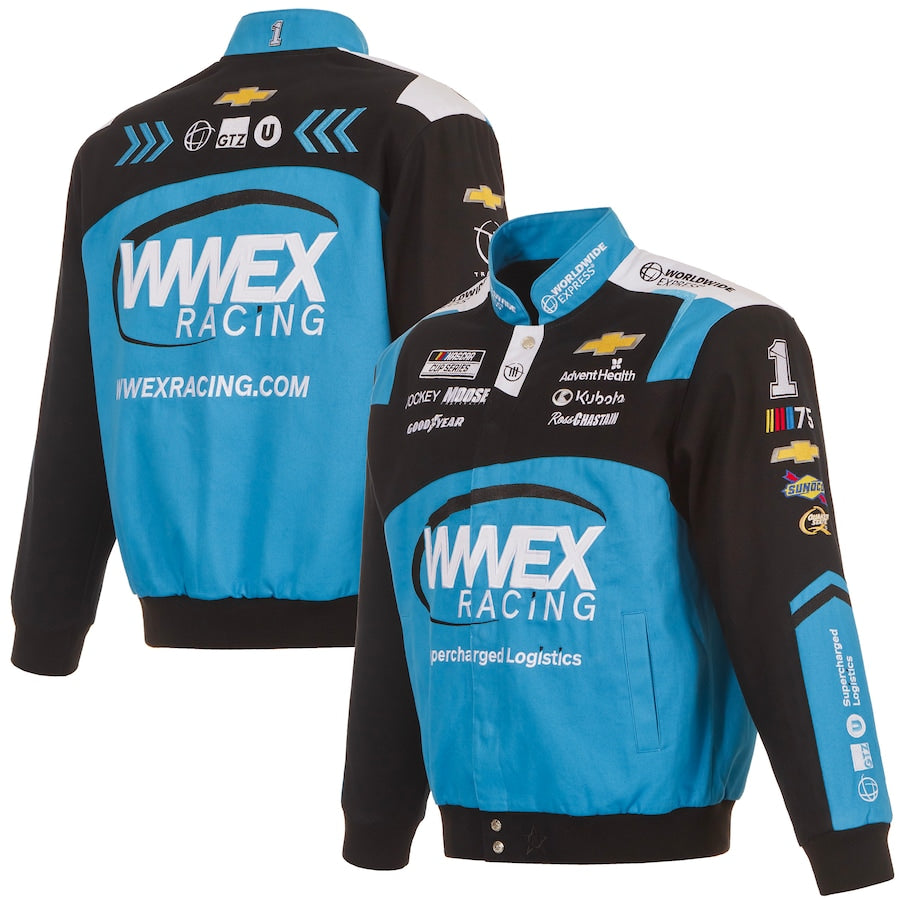 Men's Ross Chastain JH Design Black WWEX Twill Uniform Full-Snap Jacket