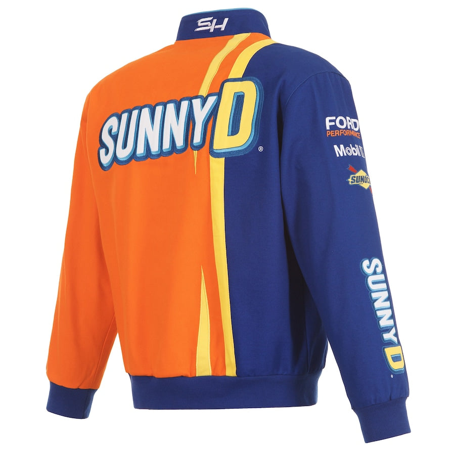 Men's Josh Berry JH Design Orange/Royal SunnyD Twill Driver Uniform Full-Snap Jacket