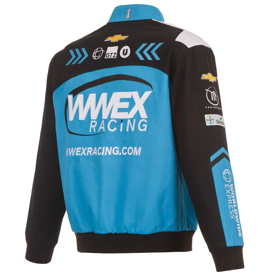 Men's Ross Chastain JH Design Black WWEX Twill Uniform Full-Snap Jacket