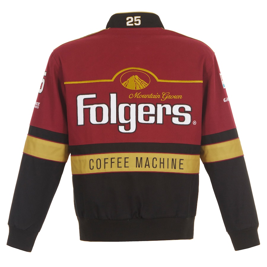 Men's Tim Richmond JH Design Maroon/Black Folgers Twill Uniform Full-Snap Jacket