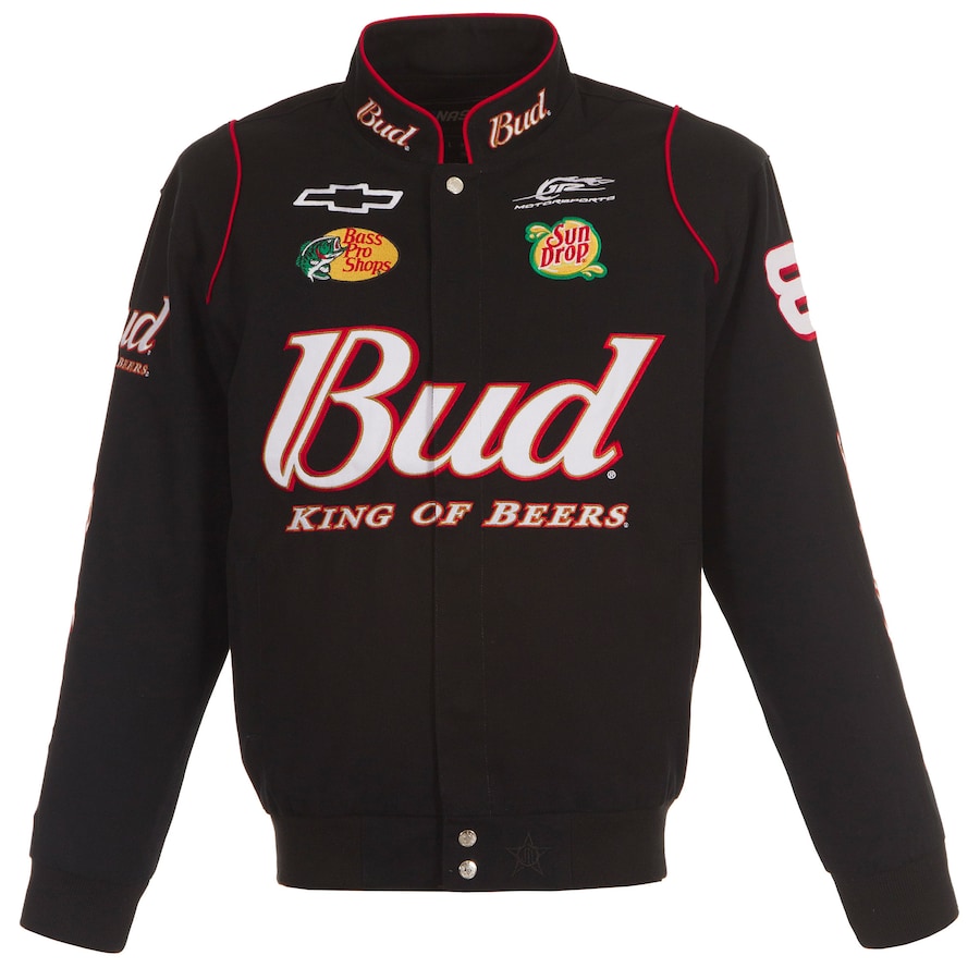 Men's Dale Earnhardt Jr. JH Design Black Budweiser Full-Snap Twill Jacket