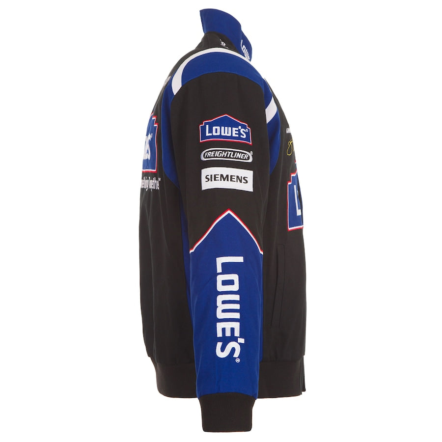 Men's Jimmie Johnson JH Design Black Lowe's Twill Driver Uniform Full-Snap Jacket