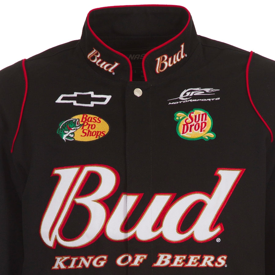 Men's Dale Earnhardt Jr. JH Design Black Budweiser Full-Snap Twill Jacket