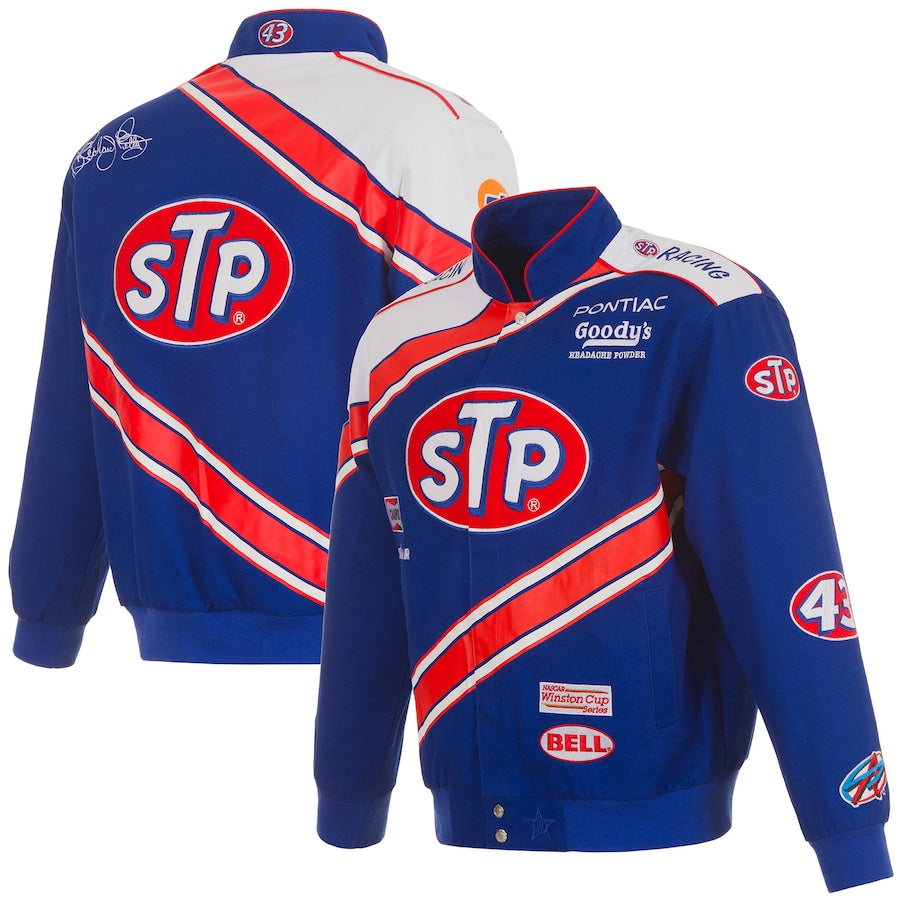 Men's Richard Petty JH Design Blue/White STP Full-Snap Twill Uniform Jacket