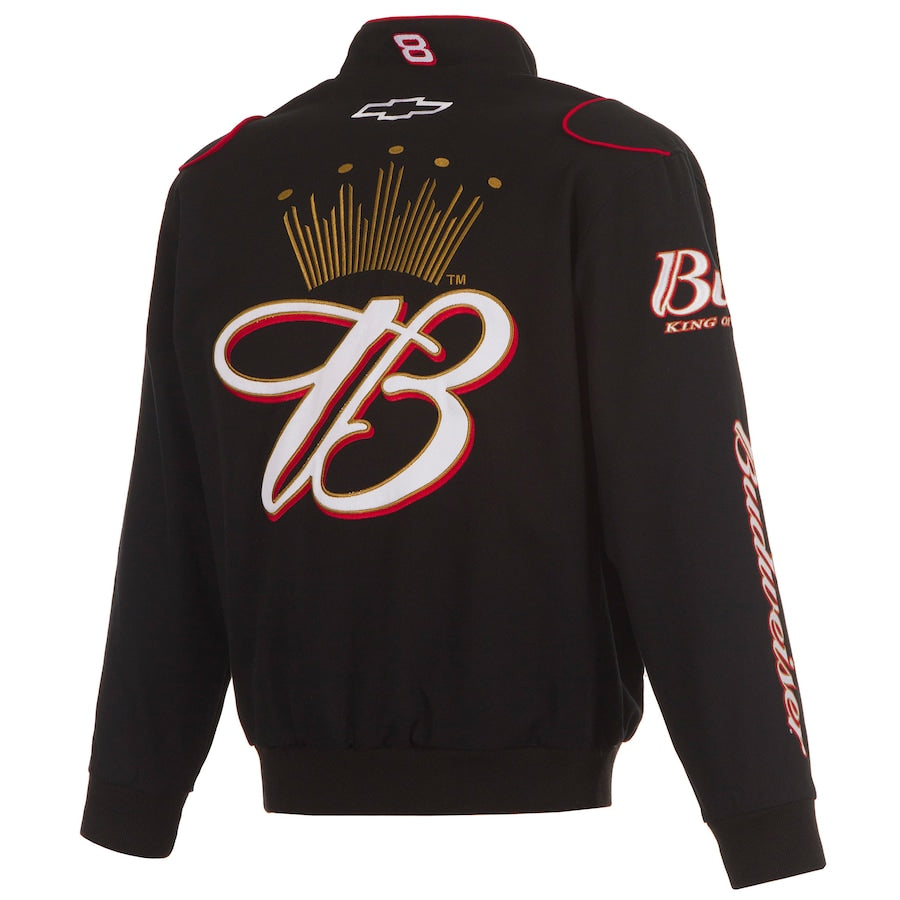 Men's Dale Earnhardt Jr. JH Design Black Budweiser Full-Snap Twill Jacket