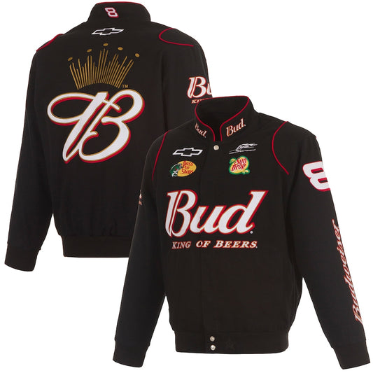 Men's Dale Earnhardt Jr. JH Design Black Budweiser Full-Snap Twill Jacket