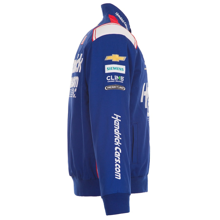 Men's Kyle Larson JH Design Royal HendrickCars Twill Driver Uniform Full-Snap Jacket