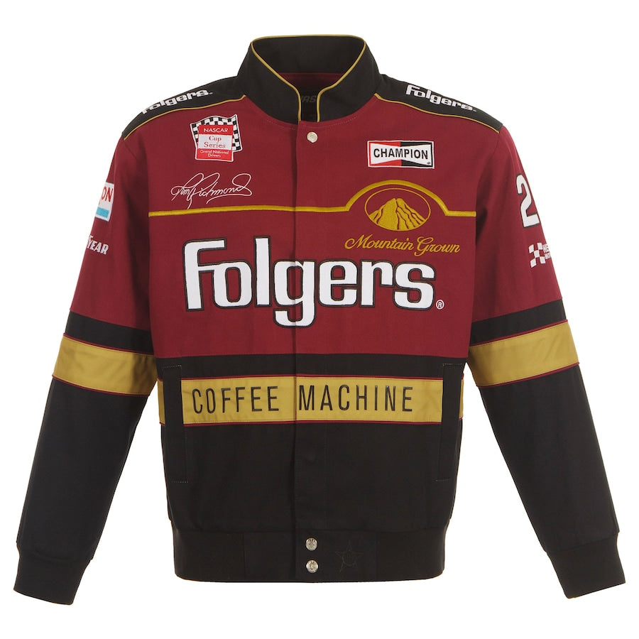 Men's Tim Richmond JH Design Maroon/Black Folgers Twill Uniform Full-Snap Jacket