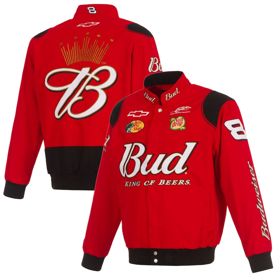 Men's Dale Earnhardt Jr. JH Design Red Budweiser Full-Snap Twill Jacket