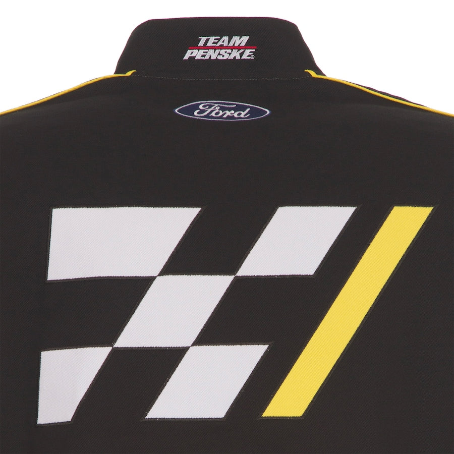 Men's Ryan Blaney JH Design Black/Yellow Advance Auto Parts Twill Driver Uniform Full-Snap Jacket