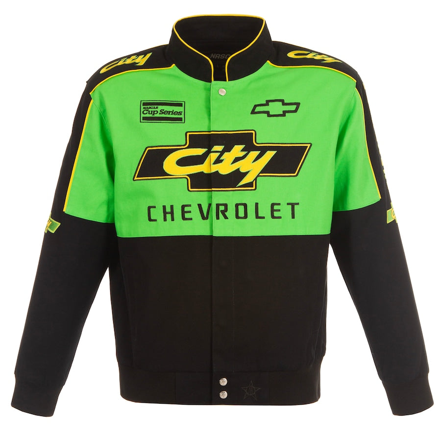 Men's NASCAR JH Design Black City Chevrolet Legend Full-Snap Twill Uniform Jacket