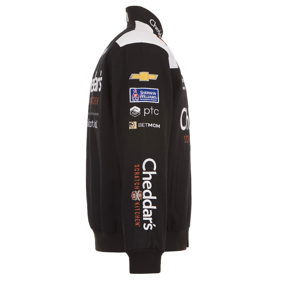 Men's Kyle Busch JH Design Black Cheddar's Twill Uniform Full-Snap Jacket