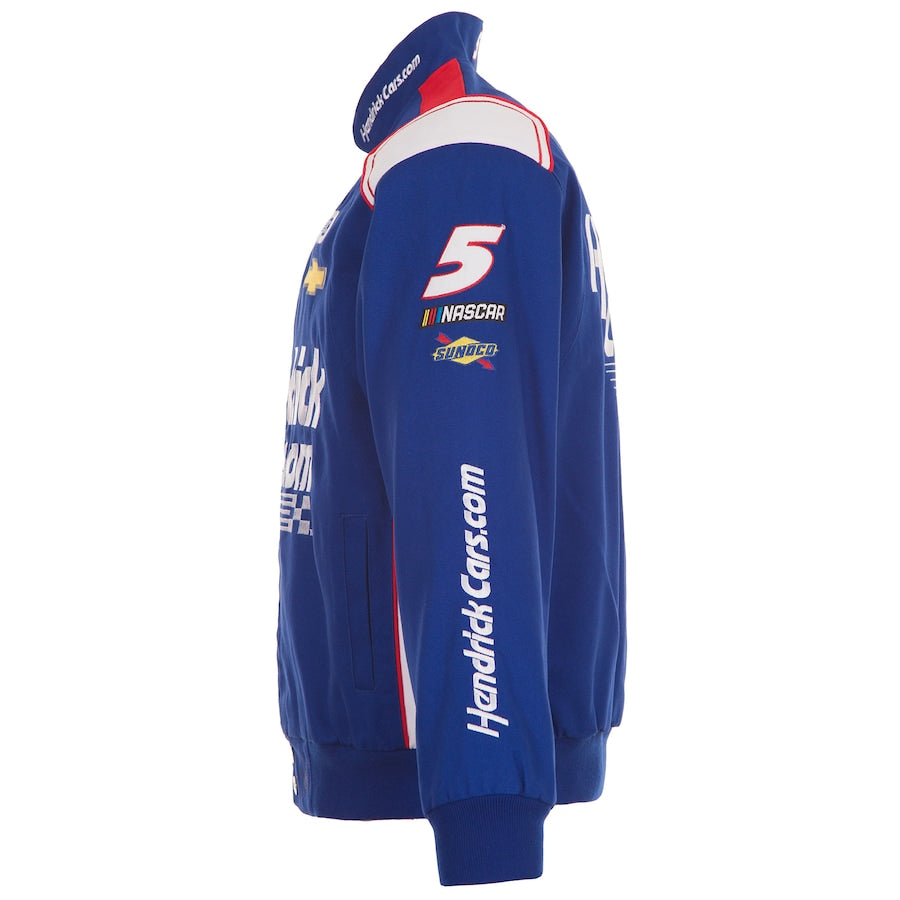 Men's Kyle Larson JH Design Royal HendrickCars Twill Driver Uniform Full-Snap Jacket