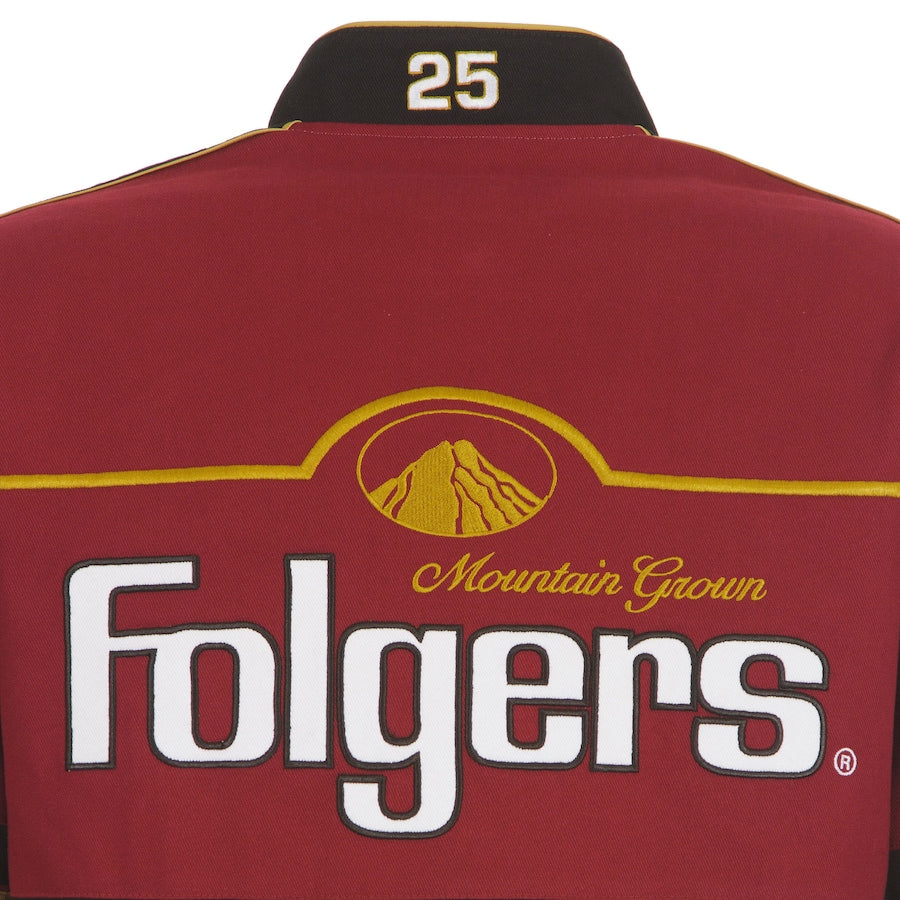 Men's Tim Richmond JH Design Maroon/Black Folgers Twill Uniform Full-Snap Jacket