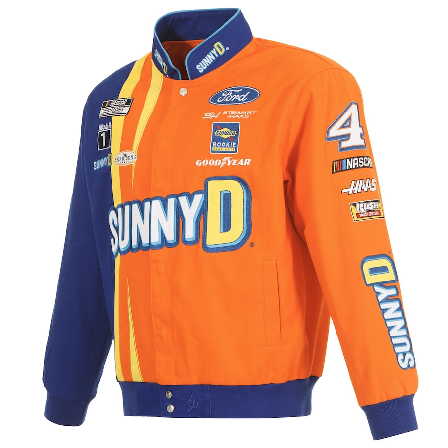 Men's Josh Berry JH Design Orange/Royal SunnyD Twill Driver Uniform Full-Snap Jacket