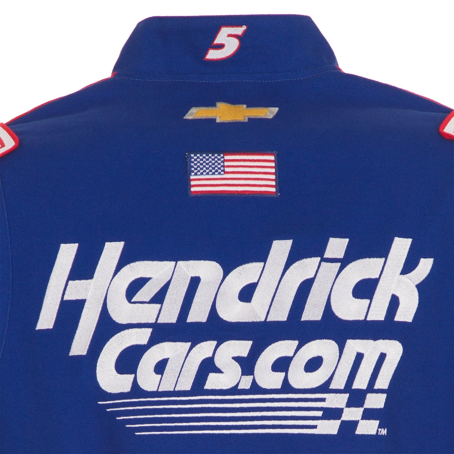 Men's Kyle Larson JH Design Royal HendrickCars Twill Driver Uniform Full-Snap Jacket