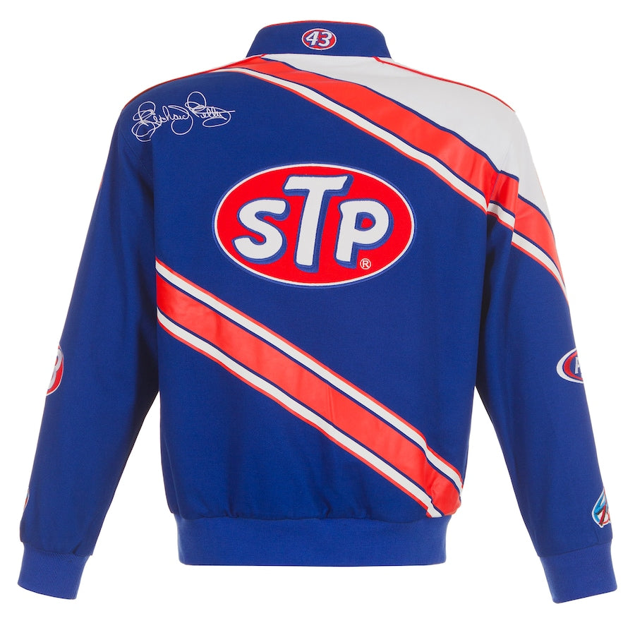 Men's Richard Petty JH Design Blue/White STP Full-Snap Twill Uniform Jacket