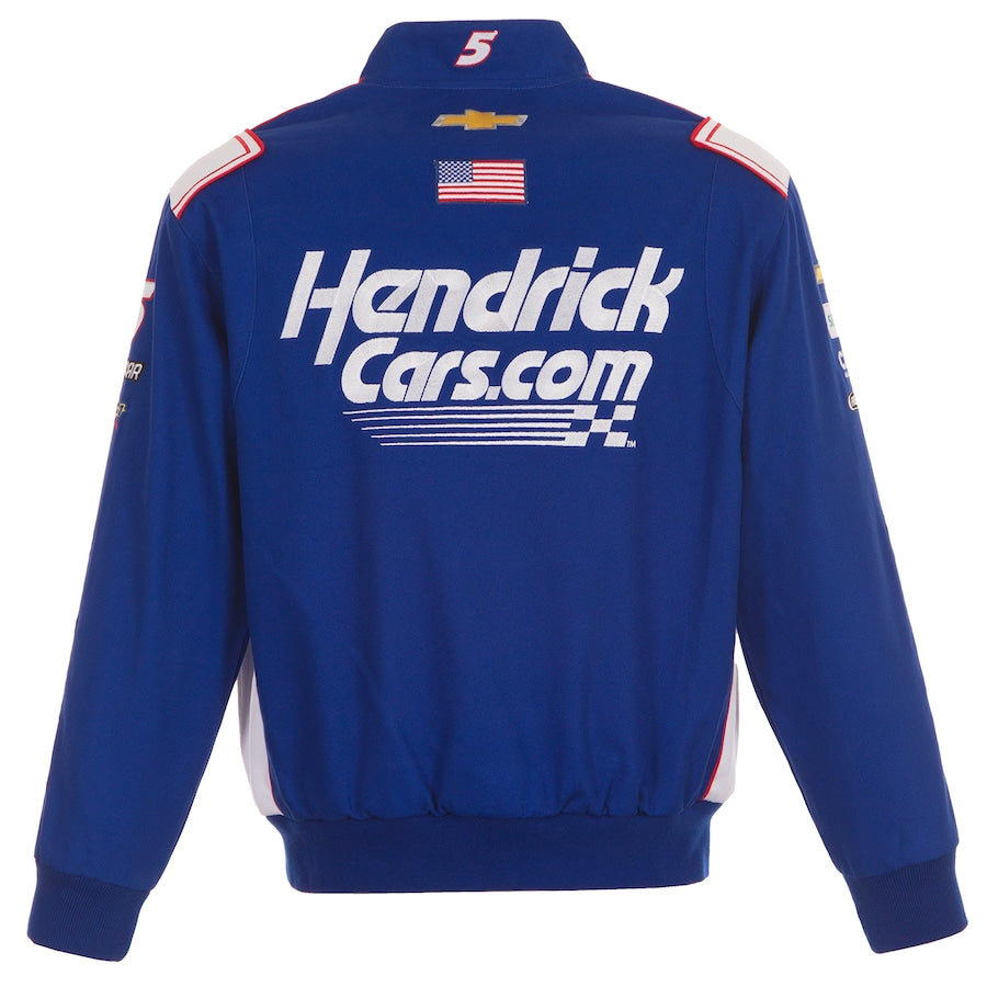 Men's Kyle Larson JH Design Royal HendrickCars Twill Driver Uniform Full-Snap Jacket