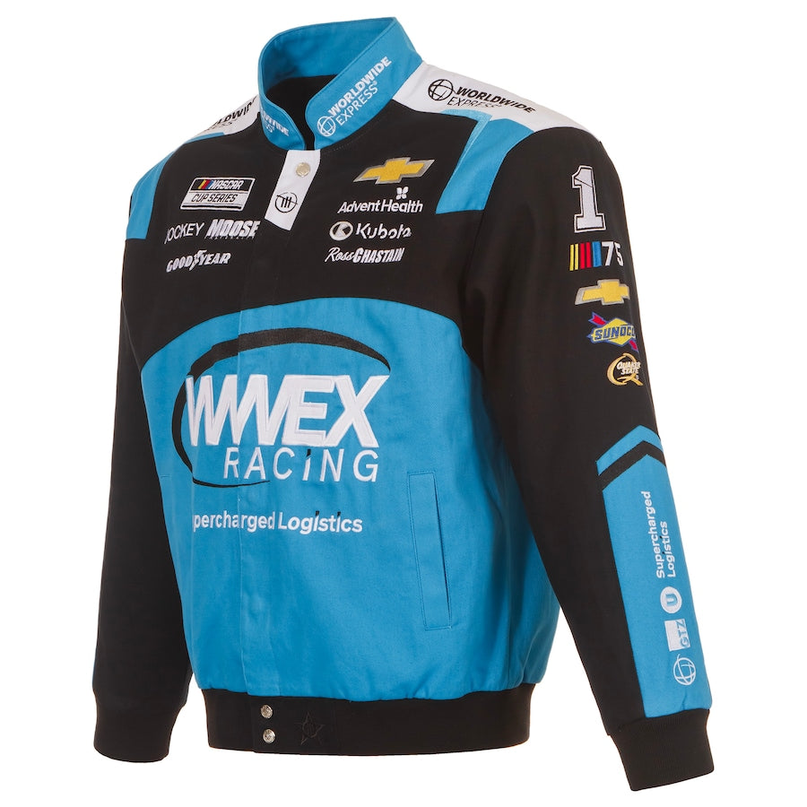 Men's Ross Chastain JH Design Black WWEX Twill Uniform Full-Snap Jacket