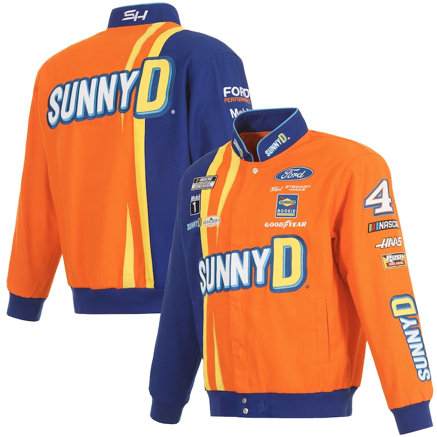 Men's Josh Berry JH Design Orange/Royal SunnyD Twill Driver Uniform Full-Snap Jacket