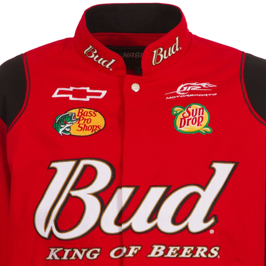 Men's Dale Earnhardt Jr. JH Design Red Budweiser Full-Snap Twill Jacket