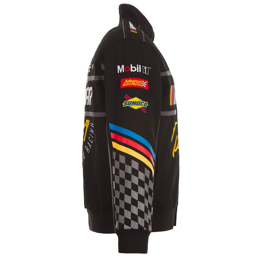 Men's NASCAR JH Design Black Twill Driver Uniform Full-Snap Jacket