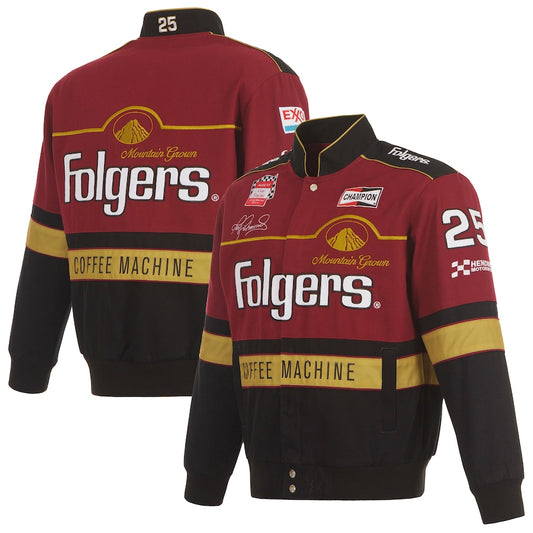 Men's Tim Richmond JH Design Maroon/Black Folgers Twill Uniform Full-Snap Jacket