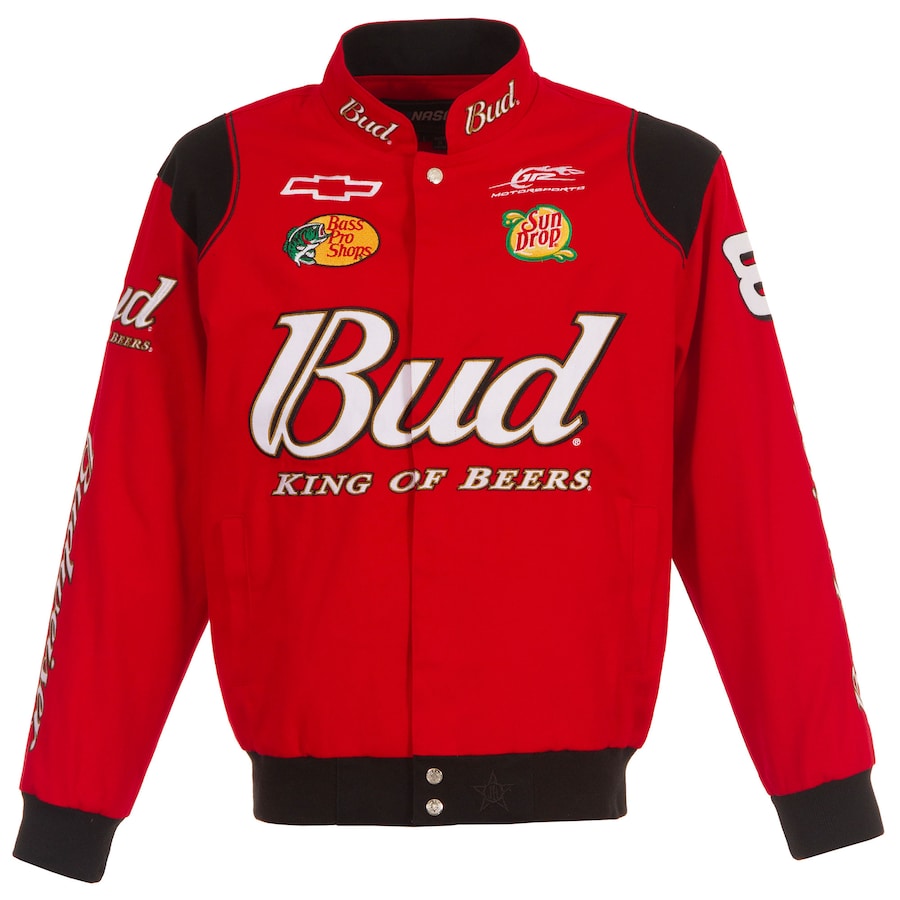 Men's Dale Earnhardt Jr. JH Design Red Budweiser Full-Snap Twill Jacket