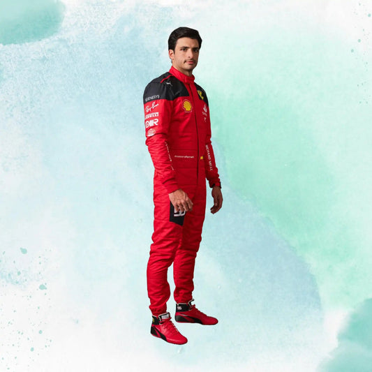 2023 New Carlos Sainz Jr Race Scuderia Ferrari F1 Replica Racing Suit